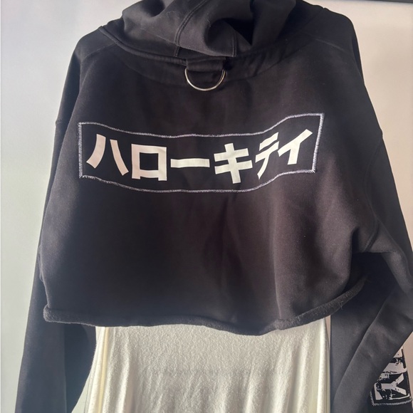 Black Dolls Kill Hello Kitty Cropped Hoodie chains not included - Picture 4 of 6